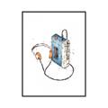 Picture of Retro Walkman Poster _GroupedProduct_Rectangle_Portrait_Canvas_Framed_
