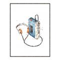 Picture of Retro Walkman Poster _GroupedProduct_Rectangle_Portrait_Canvas_Framed_
