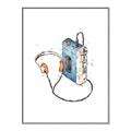 Picture of Retro Walkman Poster _GroupedProduct_Rectangle_Portrait_Canvas_Framed_