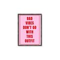 Picture of Bad Vibes Typography Poster _GroupedProduct_Rectangle_Portrait_Canvas_Framed_