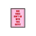 Picture of Bad Vibes Typography Poster _GroupedProduct_Rectangle_Portrait_Canvas_Framed_