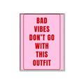 Picture of Bad Vibes Typography Poster _GroupedProduct_Rectangle_Portrait_Canvas_Framed_