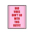 Picture of Bad Vibes Typography Poster _GroupedProduct_Rectangle_Portrait_Canvas_Framed_