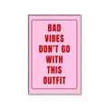 Picture of Bad Vibes Typography Poster _GroupedProduct_Rectangle_Portrait_Canvas_Framed_