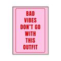 Picture of Bad Vibes Typography Poster _GroupedProduct_Rectangle_Portrait_Canvas_Framed_
