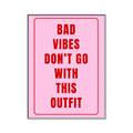 Picture of Bad Vibes Typography Poster _GroupedProduct_Rectangle_Portrait_Canvas_Framed_