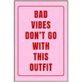 Picture of Bad Vibes Typography Poster _GroupedProduct_Rectangle_Portrait_Canvas_Framed_