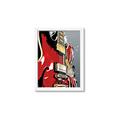 Picture of Retro Red guitar Poster _GroupedProduct_Rectangle_Portrait_Framed_Matted_