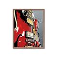 Picture of Retro Red guitar Poster _GroupedProduct_Rectangle_Portrait_Framed_Matted_