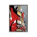 Picture of Retro Red guitar Poster _GroupedProduct_Rectangle_Portrait_Framed_Matted_