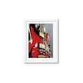 Picture of Retro Red guitar Poster _GroupedProduct_Rectangle_Portrait_Framed_Matted_