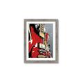 Picture of Retro Red guitar Poster _GroupedProduct_Rectangle_Portrait_Framed_Matted_