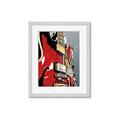Picture of Retro Red guitar Poster _GroupedProduct_Rectangle_Portrait_Framed_Matted_