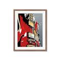 Picture of Retro Red guitar Poster _GroupedProduct_Rectangle_Portrait_Framed_Matted_