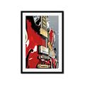 Picture of Retro Red guitar Poster _GroupedProduct_Rectangle_Portrait_Framed_Matted_