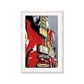 Picture of Retro Red guitar Poster _GroupedProduct_Rectangle_Portrait_Framed_Matted_