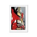 Picture of Retro Red guitar Poster _GroupedProduct_Rectangle_Portrait_Framed_Matted_