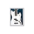 Picture of Retro White guitar Poster _GroupedProduct_Rectangle_Portrait_Framed_Matted_