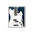 Picture of Retro White guitar Poster _GroupedProduct_Rectangle_Portrait_Framed_Matted_