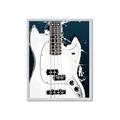 Picture of Retro White guitar Poster _GroupedProduct_Rectangle_Portrait_Framed_Matted_