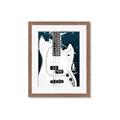 Picture of Retro White guitar Poster _GroupedProduct_Rectangle_Portrait_Framed_Matted_