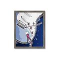 Picture of Retro Blue guitar Poster _GroupedProduct_Rectangle_Portrait_Framed_Matted_