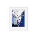 Picture of Retro Blue guitar Poster _GroupedProduct_Rectangle_Portrait_Framed_Matted_