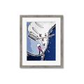Picture of Retro Blue guitar Poster _GroupedProduct_Rectangle_Portrait_Framed_Matted_