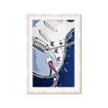 Picture of Retro Blue guitar Poster _GroupedProduct_Rectangle_Portrait_Framed_Matted_