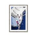 Picture of Retro Blue guitar Poster _GroupedProduct_Rectangle_Portrait_Framed_Matted_