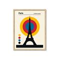Picture of Retro Eiffel Tower Poster _GroupedProduct_Rectangle_Portrait_Framed_Matted_
