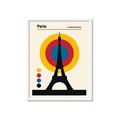 Picture of Retro Eiffel Tower Poster _GroupedProduct_Rectangle_Portrait_Framed_Matted_