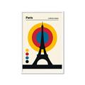 Picture of Retro Eiffel Tower Poster _GroupedProduct_Rectangle_Portrait_Framed_Matted_
