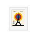 Picture of Retro Eiffel Tower Poster _GroupedProduct_Rectangle_Portrait_Framed_Matted_