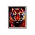 Picture of Tiger With Headphones animal _GroupedProduct_Rectangle_Portrait_Framed_Matted_