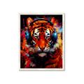 Picture of Tiger With Headphones animal _GroupedProduct_Rectangle_Portrait_Framed_Matted_