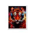 Picture of Tiger With Headphones animal _GroupedProduct_Rectangle_Portrait_Framed_Matted_