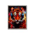 Picture of Tiger With Headphones animal _GroupedProduct_Rectangle_Portrait_Framed_Matted_