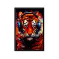 Picture of Tiger With Headphones animal _GroupedProduct_Rectangle_Portrait_Framed_Matted_