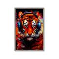 Picture of Tiger With Headphones animal _GroupedProduct_Rectangle_Portrait_Framed_Matted_