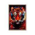 Picture of Tiger With Headphones animal _GroupedProduct_Rectangle_Portrait_Framed_Matted_