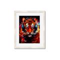 Picture of Tiger With Headphones animal _GroupedProduct_Rectangle_Portrait_Framed_Matted_