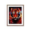 Picture of Tiger With Headphones animal _GroupedProduct_Rectangle_Portrait_Framed_Matted_