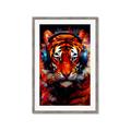 Picture of Tiger With Headphones animal _GroupedProduct_Rectangle_Portrait_Framed_Matted_