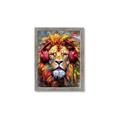 Picture of Lion With Headphones animal _GroupedProduct_Rectangle_Portrait_Framed_Matted_