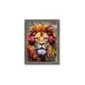 Picture of Lion With Headphones animal _GroupedProduct_Rectangle_Portrait_Framed_Matted_