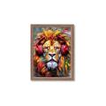 Picture of Lion With Headphones animal _GroupedProduct_Rectangle_Portrait_Framed_Matted_