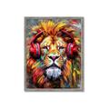Picture of Lion With Headphones animal _GroupedProduct_Rectangle_Portrait_Framed_Matted_
