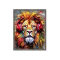 Picture of Lion With Headphones animal _GroupedProduct_Rectangle_Portrait_Framed_Matted_