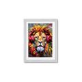 Picture of Lion With Headphones animal _GroupedProduct_Rectangle_Portrait_Framed_Matted_